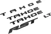 Rear Side Tailgate Emblem Badge Nameplate 86533386 Replacement for 2021-2024 Tahoe RST LT 5pcs (Matte Black)