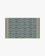 90' x 150' | Machine Washable Runner Rug | Kid & Pet Friendly | Indoor Rug | Newport Slate Blue Re-Jute Rug by Gray Malin | Ruggable