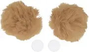 X AUTOHAUX Motorcycle Helmet Accessories Decoration Round Bear Ears for Motorcycle Bicycle Skiing Helmets Khaki Plush Sticker 1 Set
