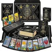 Wyspell Tarot Kit - 78 Card Colored Tarot Deck with Expanded Guidebook, Tarot Journal, Card Holder, and Cloth