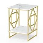 Marble Coffee Table Square End Side Table Premium Bedside Table white Furniture