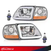 Fit for F-150 Expedition 97-2004 Led DRL Headlights & Corner Lights Chrome/Clear (for: Ford)