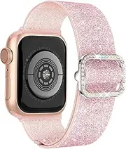 [SIBOYL] Nylon Band for Apple Watch Band 46mm 45mm 44mm 49mm 42mm(Series 3/2/1), iWatch Band for Apple Smart Watch Bands, For Apple Watch Strap for Apple Watch Series 10 Se 9 8 7 6 5 4 3 Ultra-Pink