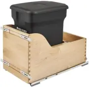Rev-A-Shelf 4WCSC-CK-1 Wood Classics 12"W Pull Out Compost Bin - Maple / Black