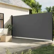 Retractable Side Awning Anthracite 200x500cm Outdoor Shade Blinds Privacy Screen