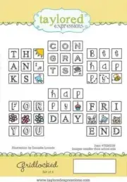 Taylored Expressions Gridlocked Cling Rubber Stamps Thanks Friend Congrats - NEW