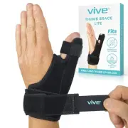 Vive Thumb Brace & Wrist Stabilizer (Fits Left and 1 Count (Pack of 1), Black