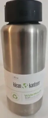 Klean Kanteen 40 fl oz Water Bottle Wide Mouth SINGLE WALL Stainless steel NWT
