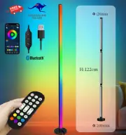 122CM RGB LED Corner Floor Lamp Light Stand Gaming Room Decor APP+Remote Control