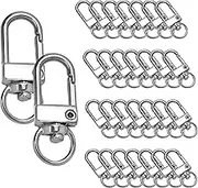 30pcs Lobster Clasp,Key Rings,Metal Lobster Claw Clasps,Metal Hook Buckle,Metal Key Rings,for Car Keys Zipper Pulls Handbag Charms Wallets, Silver