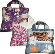 [Envirosax] Reusable Grocery Bags- Set of 3 Oriental Spice, Foldable Quality Shopping Tote Bag, Eco-Friendly Polyester, Waterproof and Machine Washable. For Shopping, Travel, Arts, Crafts, Multi Use,