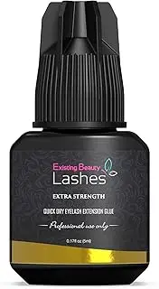 Eyelash Extension Glue Extra Strong Professional Lash Glue for Eyelash Extensions - Drys in 1-2s with 6-7 Week Retention by Existing Beauty Lashes 5ml