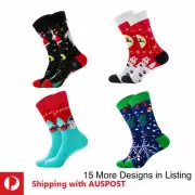 Xmas Men Cotton Socks Size 8-14 Funky Colourful Sox Novelty Party Gift Santa