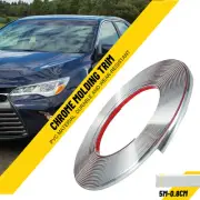 5M*0.8CM Chrome Trim Molding Strip Car Door Window Bumper Side Edge Protector T