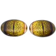 Pair Swamp Creature Oval Glass Eyes Cabochons