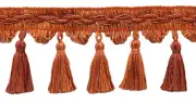 Scalloped Tassel Fringe Trim, Style# VTF035, Color# VNT10 - Fiesta Red [5 Yards]