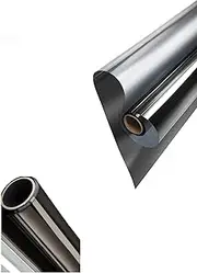 Honwor Black Silver Window Tint Film for Home Privacy - Heat Control, Anti-UV, Static Cling, Peel & Stick Door Cover - No Glue, 23.6x39.4 Inches