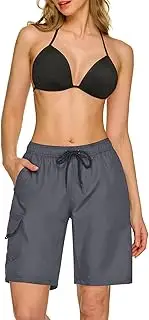 [TSLA] Women's Swim Shorts, Quick Dry Water Beach Board Short, Tankini Bathing Athletic Swimsuit Bottoms