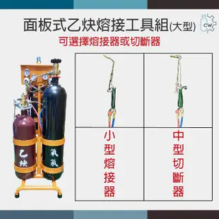 ~鋼瓶世界~ 面板式乙炔熔接工具組+乾式防爆器一組(大型)