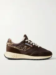 [Autry] Autry - Reelwind Low Leopard-print Calf Hair And Shell Sneakers - Leopard print - IT39 IT 39 Animal print