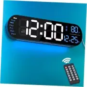 Digital Wall Clock Large Display, 13.7 inch Large Digital Wall Clock with Blue