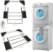 Washing Machine and Dryer Stacking Set, Universal Washing Machines and Dryers Stacking Set with Extendable Drying Rack, Connecting Frame for Washing Machines