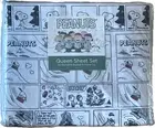 Berkshire Black & White Comic Strip Peanuts Snoopy Winter QUEEN Sheet Set