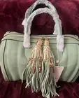 LE MIEL VEGAN BAG GREEN WITH TASSELS FRINGE NWT