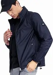 [Aigle] ZBHBJ32 Men's Jacket (Official) Water Repellent, Lightweight, Packable Hooded Nylon Jacket, navy, L