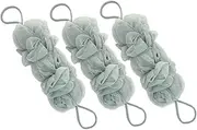 minkissy 3pc Long Body Scrubbers Bath Loofahs Shower Back Washer Gentle Exfoliation for Smooth Skin