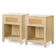 ALFORDSON Set of 2 Bedside Table Nightstand Side End 1 Drawer Storage Shelf Wood