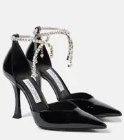 [Jimmy Choo] Jimmy Choo Stevie 100 embellished patent leather pumps AU 11 black