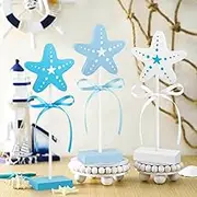 3 Pcs Summer Tiered Tray Decorations Set Starfish Wood Table Decor Hawaii Beach Summer Hello Summer Decorations for Party Office Home (Starfish)