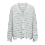 [Mm6 Maison Margiela] Mm6 Maison Margiela Ribbed Button-up Cardigan L GREY