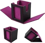 Cards Storage Box with Dividers, Large-Capacity Card Deck Case, Leather Magnetic Closure Commander Storage Box, Case MTG Deck Box for Storing Cards Solid Card Deck Case for Protection (Pink)