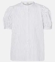 [Frame] Frame The Gathered cotton-blend top AU 8 blue