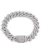 Invicta Men's Elements 7.87 inch Ultra Iced Out Cuban Chain Bracelet~