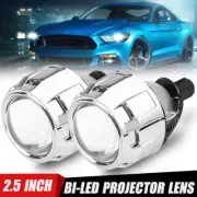 2x LED Mini Headlight 2.5'' Bi LED Projector Lens 100W 6000K Retrofit Universal