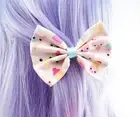 Pastel Kawaii Ice Cream Print Fabric Medium Hair Bow