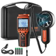 VEVOR Split Handheld Anemometer, -10 to 60, Digital Wind Speed CFM Meter Gauge with LED Backlight Screen, Measures Wind Velocity Wind Temperature Ai