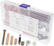 95 Pcs Furniture Connector Hardware Kit for Bunk Beds Cribs and Chairs Complete Assortment of Bolts Barrel Nuts and Dowels for Assembly and Repair