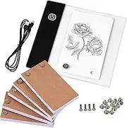 Labymos Flip Book Kit with Mini Light Pad LED Lightbox Tablet Design with Hole 300 Sheets Flipbook Paper Binding Screws for Drawing Tracing Animation Sketching Cartoon Creation