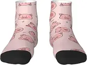 [JBYJBX] Red Cute Pig Print Adult Socks Womens Mens Workout Thermal Cozy All-Season Gift Holiday Articles Use