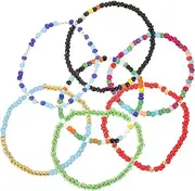 SHERCHPRY Anklet Set 7 Pieces Colorful Beaded Anklets for Women Men Beach Party Accessory