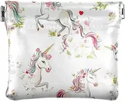 [FRODOTGV] Colorful Unicorns Small Leather Coin Purse Fancy Change Wallet for Girls Ladies Handbag, Colorful Unicorns, 4.33"(L) x 3.74"(W) x 0.39"(H), Classic