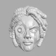 Cyberpunk Girls v6 custom head for Cosmic Legions & other Sci-Fi action figures