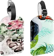[WOSHJIUK] Luggage Tags,2 Pack Labels Suitcase Tags,Tropical Toucan Jungle,Luggage Tags Privacy Protection Travel Bag Tag