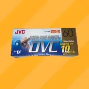 MINI DV TAPES JVC DVM60ME Pack of 10 (BRAND NEW) Factory Sealed Shrink-Wrapped