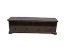 Vidal solid mango wood television unit etu 2 drawers antique walnut 180cm