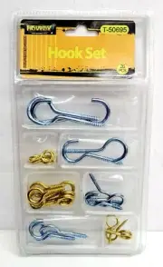 26 pc Hook Set Drywall Ceiling Hang Frames Pictures Gold Silver New # T-50695